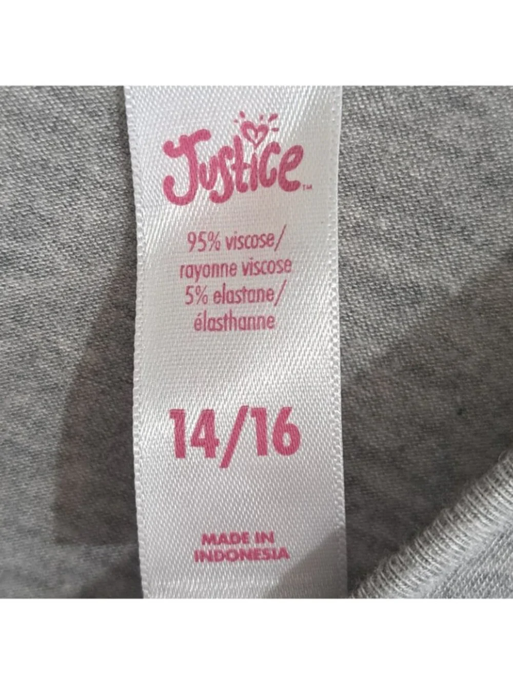 Justice Girl's 14/16 Gray Long Sleeve Midi Dress Unicorn Halloween Fantasy